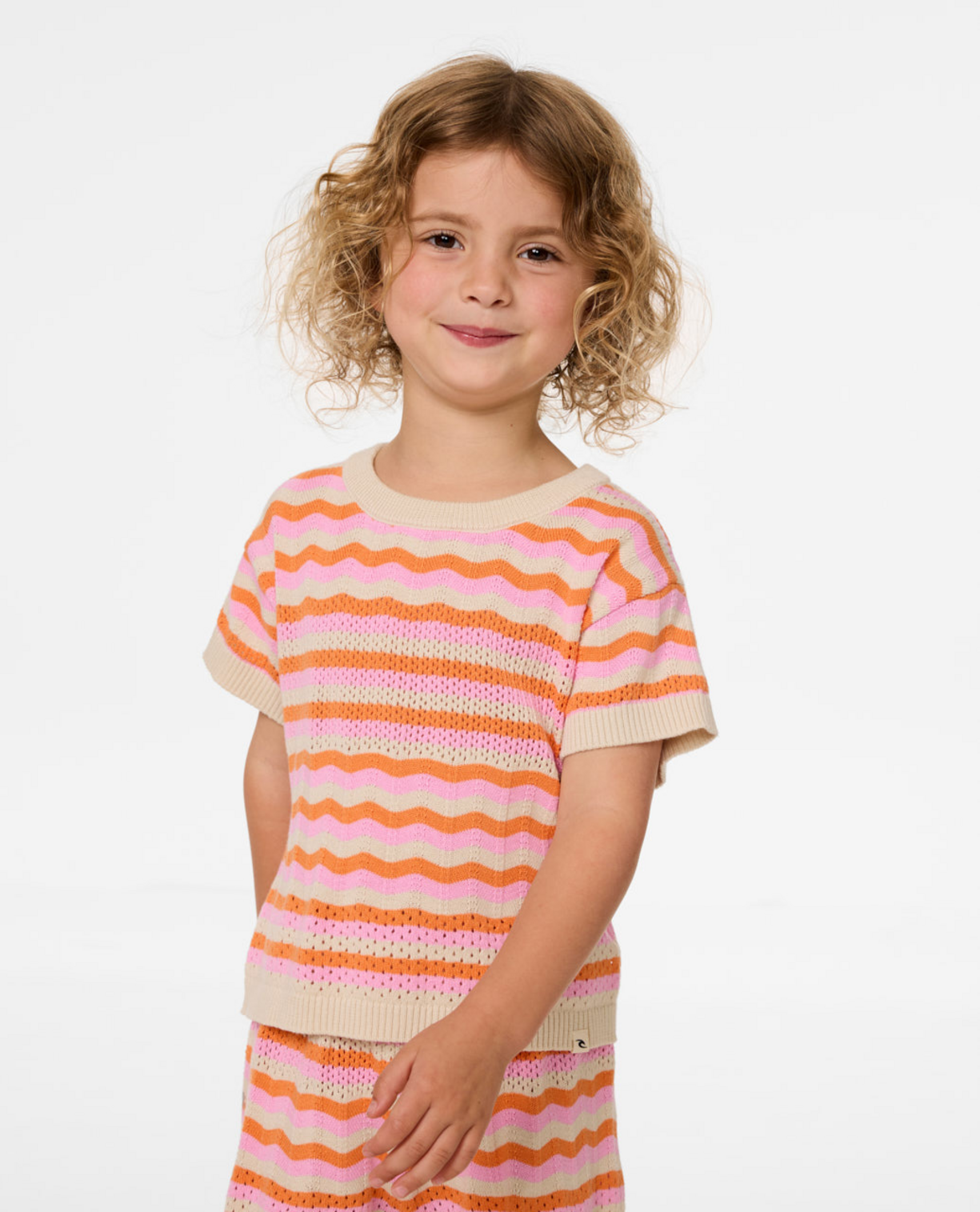 Rip Curl Sunset Stripe Tee -Girl in MANDARIN ORANGE