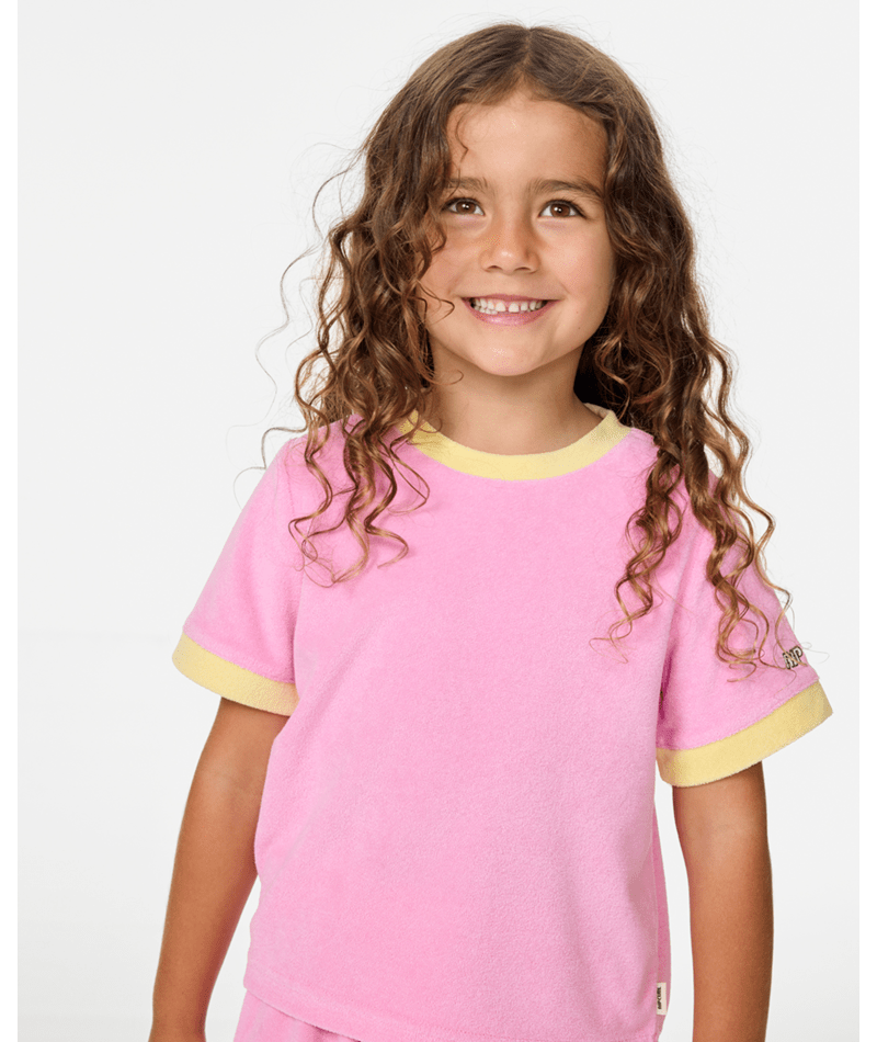 Rip Curl Ride The Wave Terry Tee-Girl in PINK