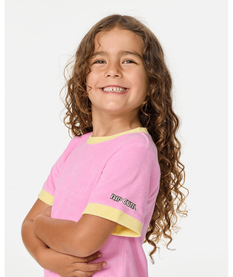 Rip Curl Ride The Wave Terry Tee-Girl in PINK