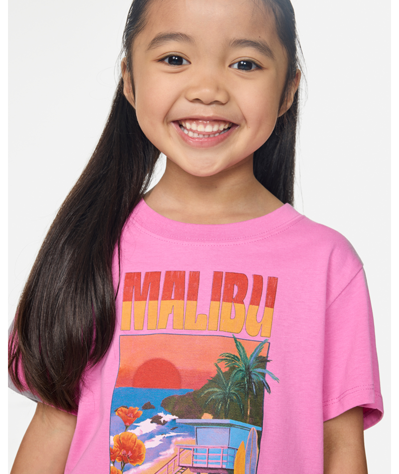 Rip Curl Malibu Relaxed Tee-Girl in PINK
