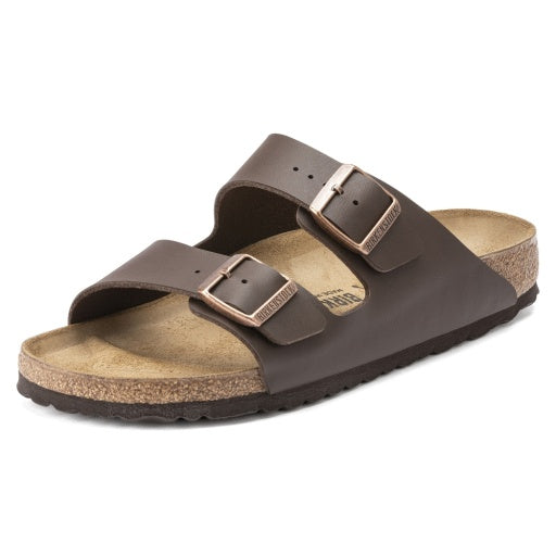 Birkenstock Arizona Dark Brown Birko-Flor Regular in Dark Brown