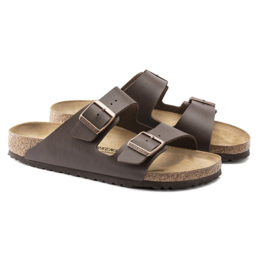 Birkenstock Arizona Dark Brown Birko-Flor Regular in Dark Brown
