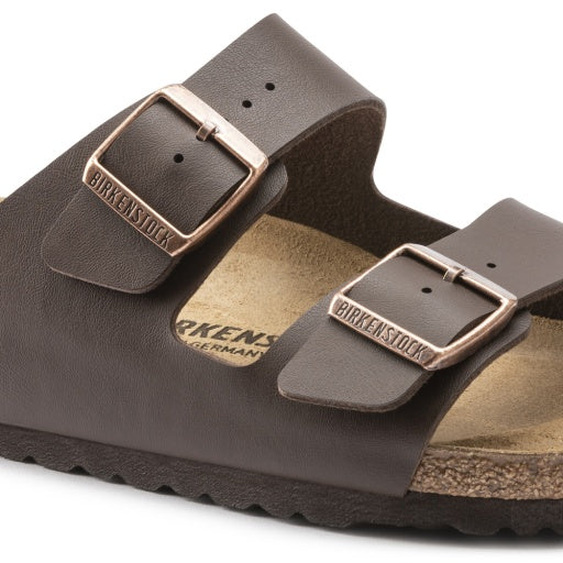 Birkenstock Arizona Dark Brown Birko-Flor Narrow in Dark Brown