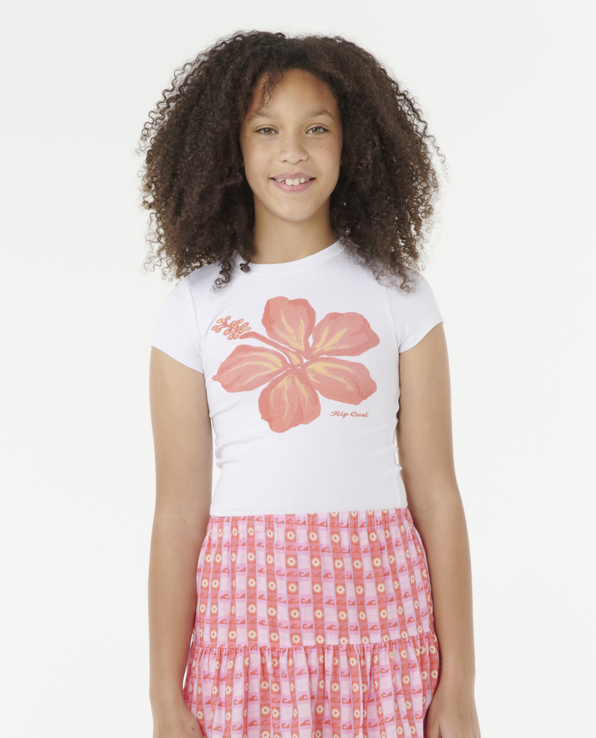 Rip Curl Hibiscus Tee-Girl in WHITE