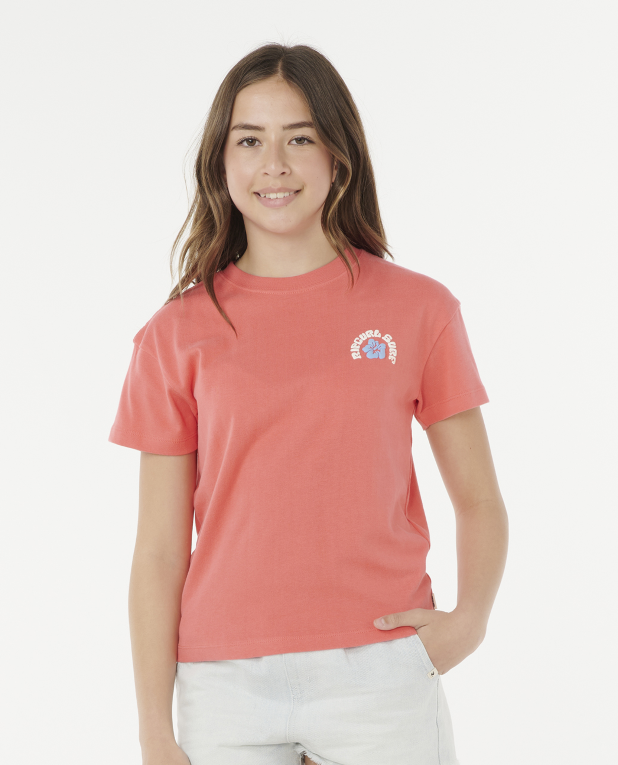 Rip Curl Luxe Surf Relaxed Tee-Girl in WATERMELON