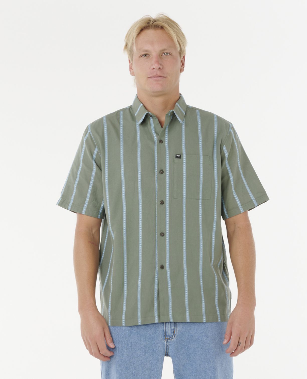 Rip Curl Classic Surf Stripe S/S Sjhirt in DEEP CACTUS