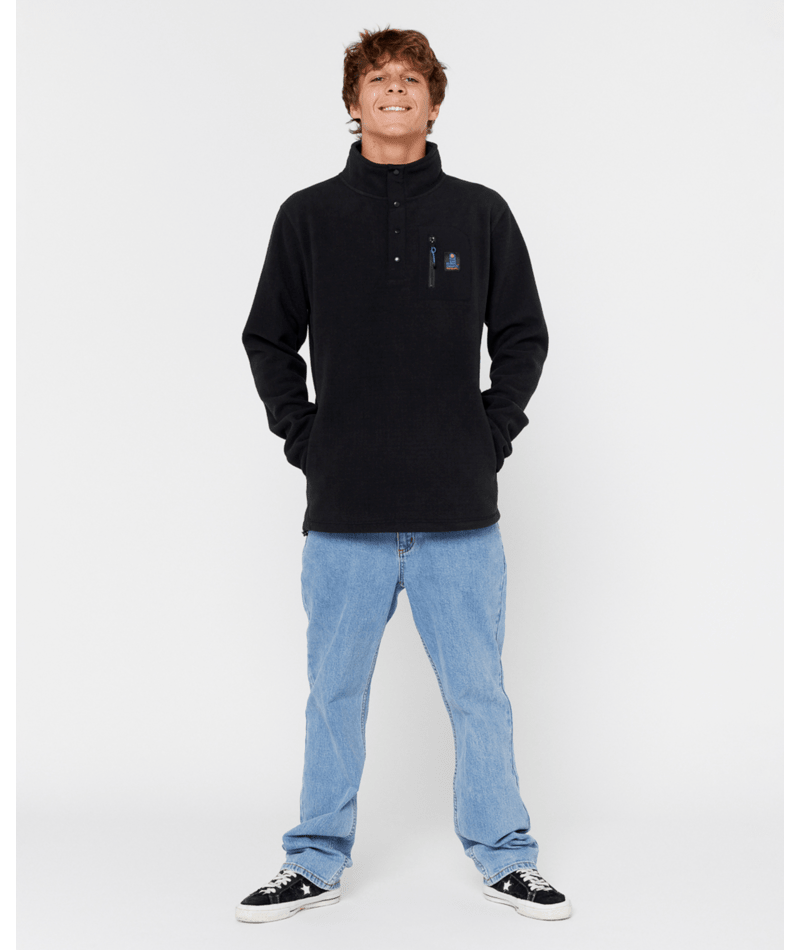 Rip Curl Search Polar Fleece Crew in BLACK