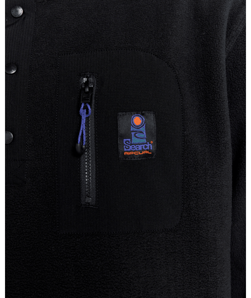 Rip Curl Search Polar Fleece Crew in BLACK