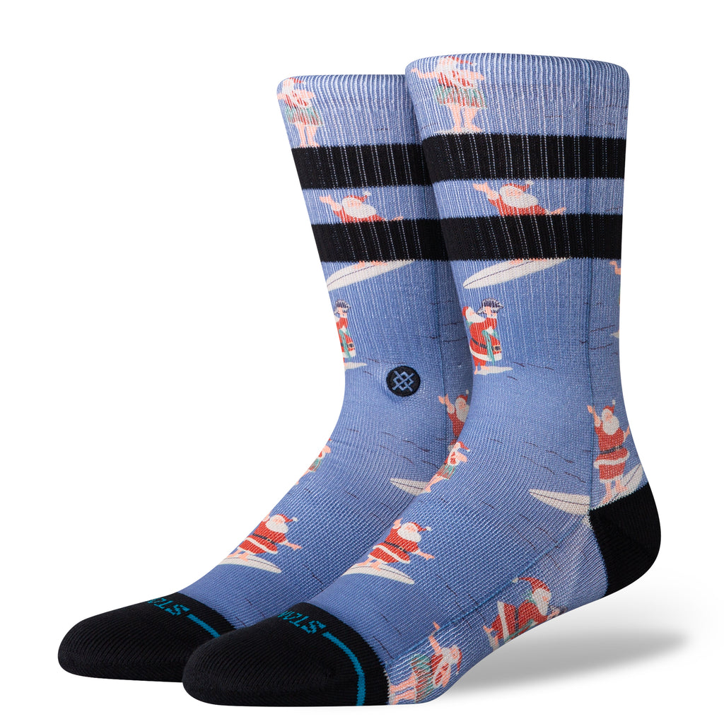 Stance SURFING SANTA CREW SOCKS in BLUE