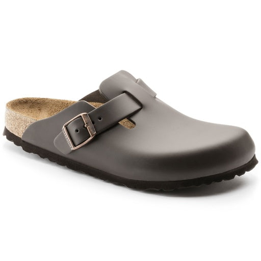 Birkenstock Boston Dark Brown Smooth Leather Regular in Dark Brown