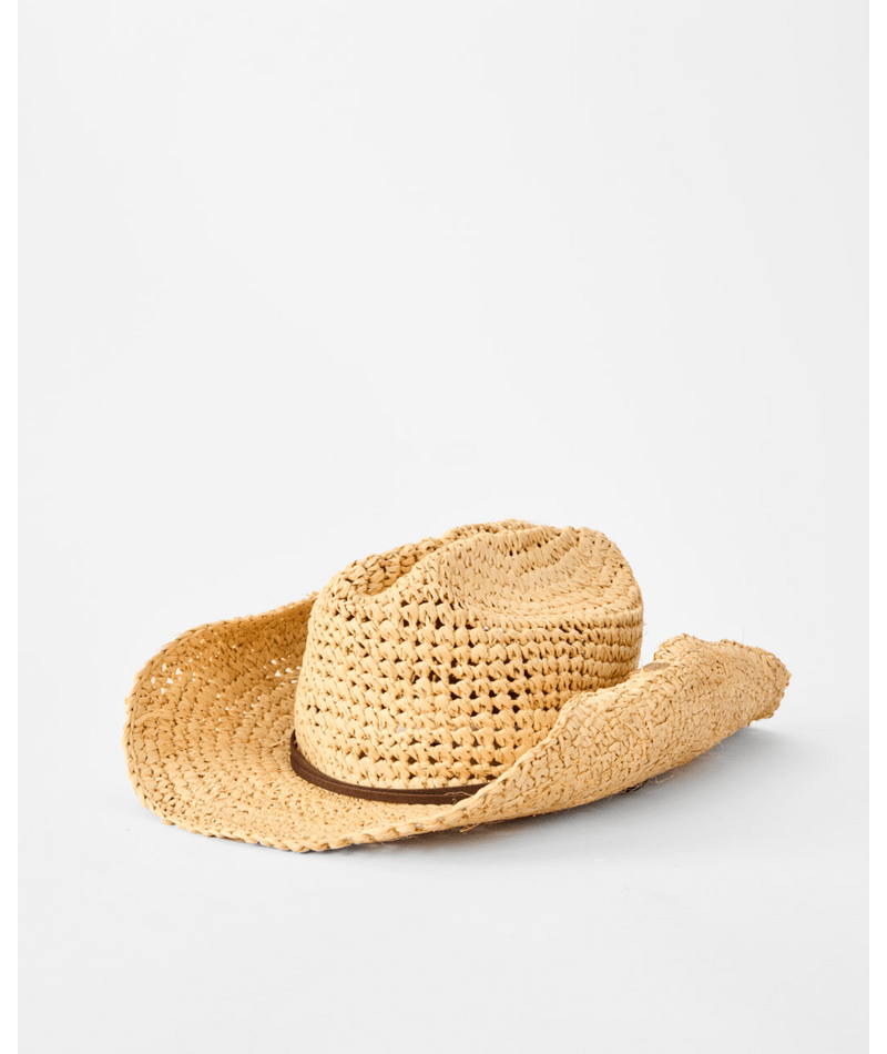Rip Curl Crushable Straw Cowgirl Hat in NATURAL