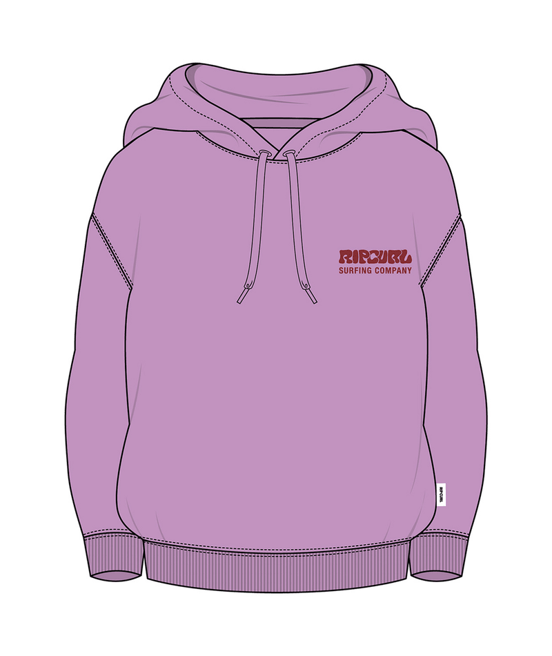 Rip Curl Surf Puff Heritage Hood in BRIGHT LILAC
