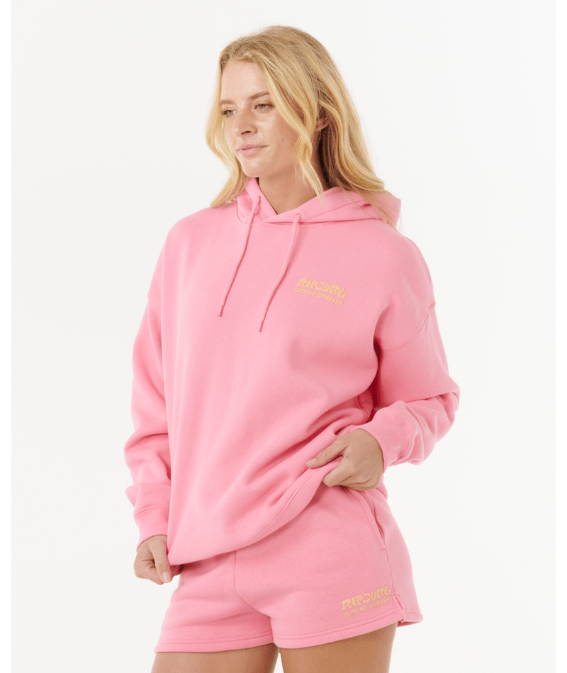 Rip Curl Surf Puff Heritage Hood in PINK/ORANGE