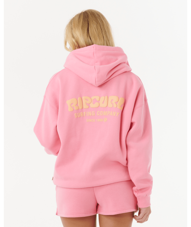 Rip Curl Surf Puff Heritage Hood in PINK/ORANGE
