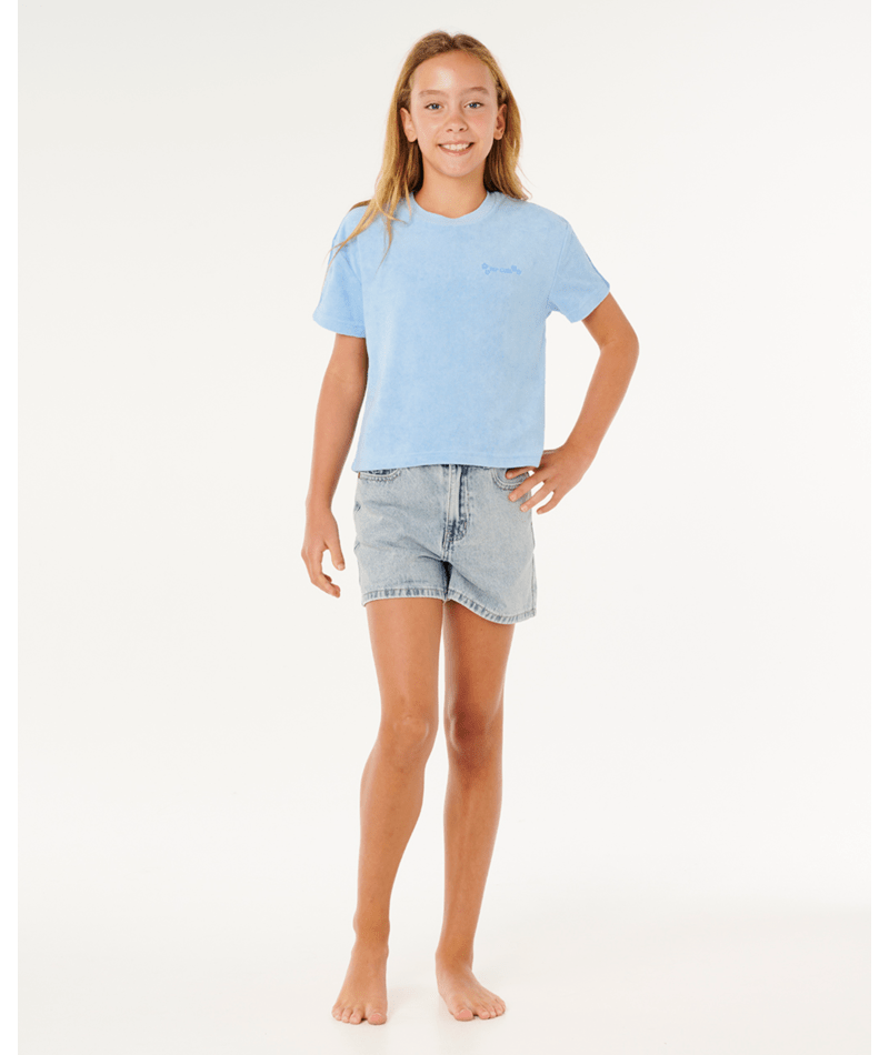Rip Curl Sunshine Squad Terry Tee- Girl in LIGHT BLUE