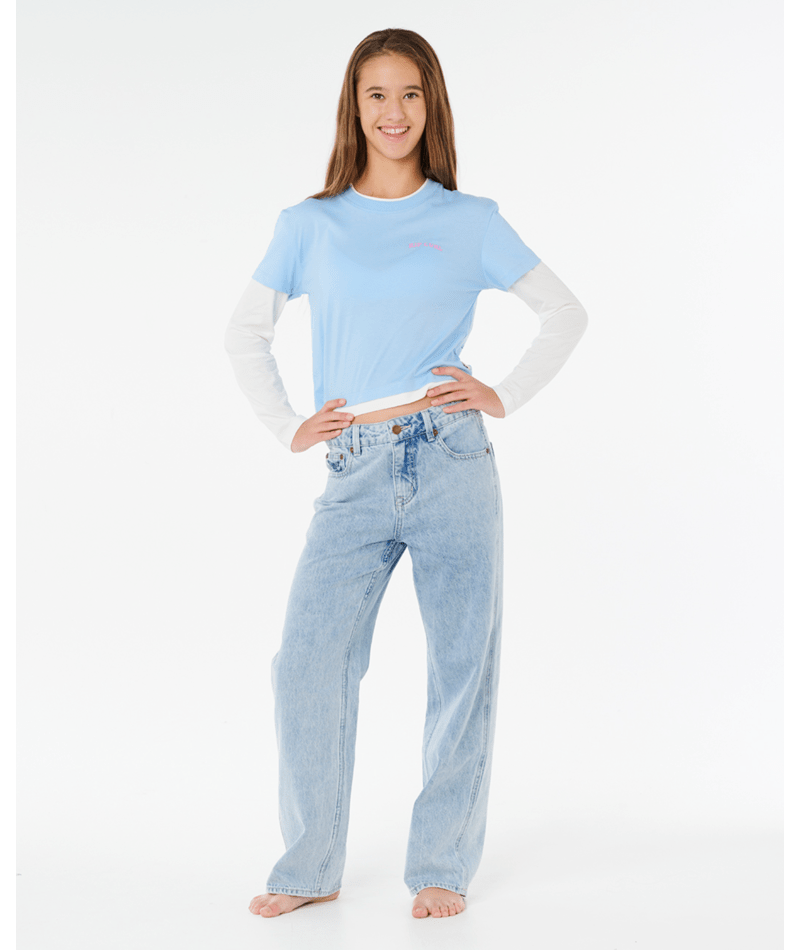 Rip Curl Sunshine Squad Ls  Tee - Girl in SKY BLUE