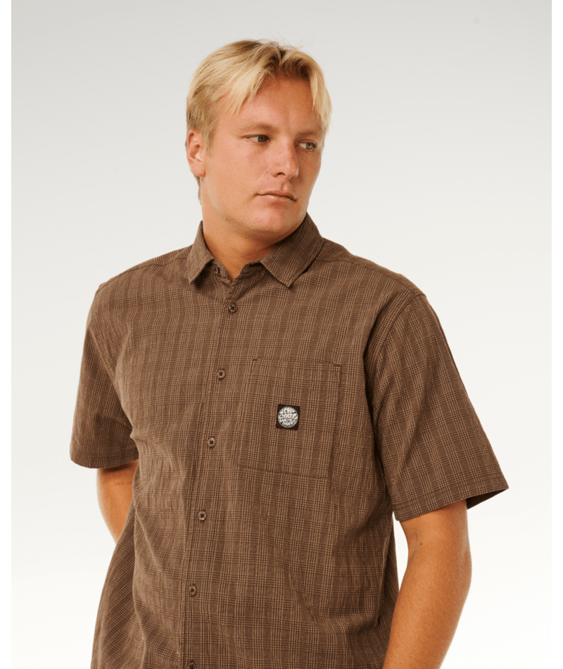 Rip Curl Premium Surf Check S/S in COFFEE