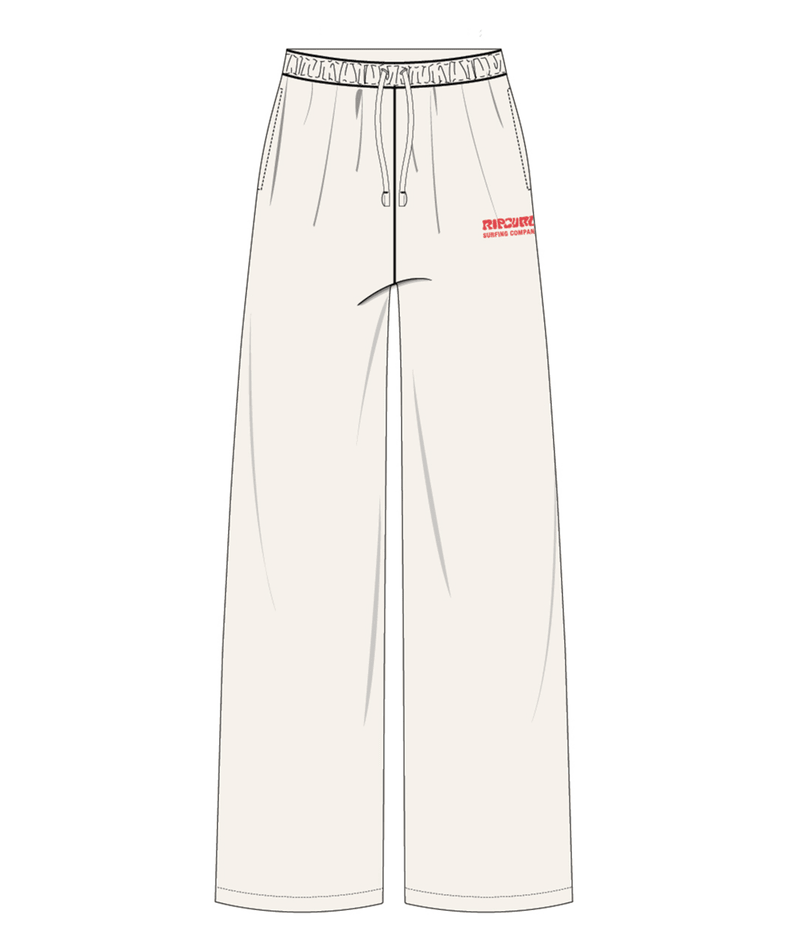 Rip Curl Surf Puff Wide Leg Trackpant in CAYENNE