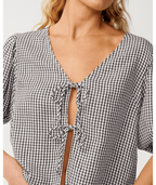 Rip Curl Vibe Surf Tie Front Top in BLACK/OFF WHITE