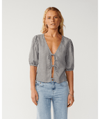 Rip Curl Vibe Surf Tie Front Top in BLACK/OFF WHITE