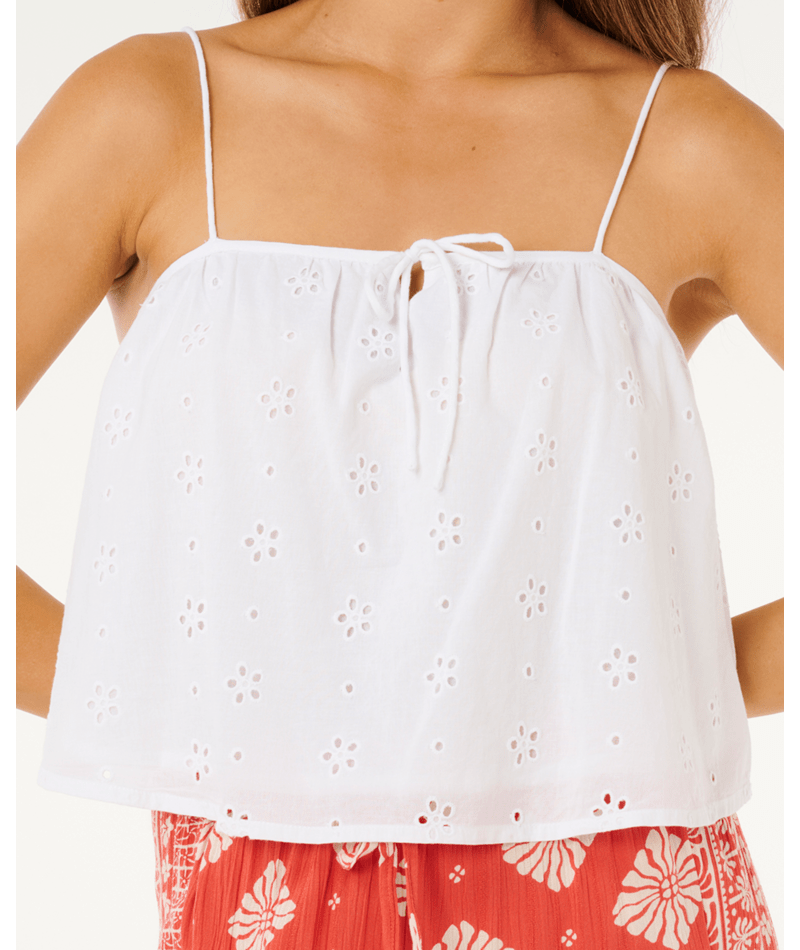 Rip Curl Oasis Broderie Top in WHITE