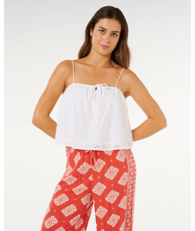 Rip Curl Oasis Broderie Top in WHITE