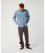 Rip Curl Premium Surf Denim L/S Shirt in WASHED BLUE
