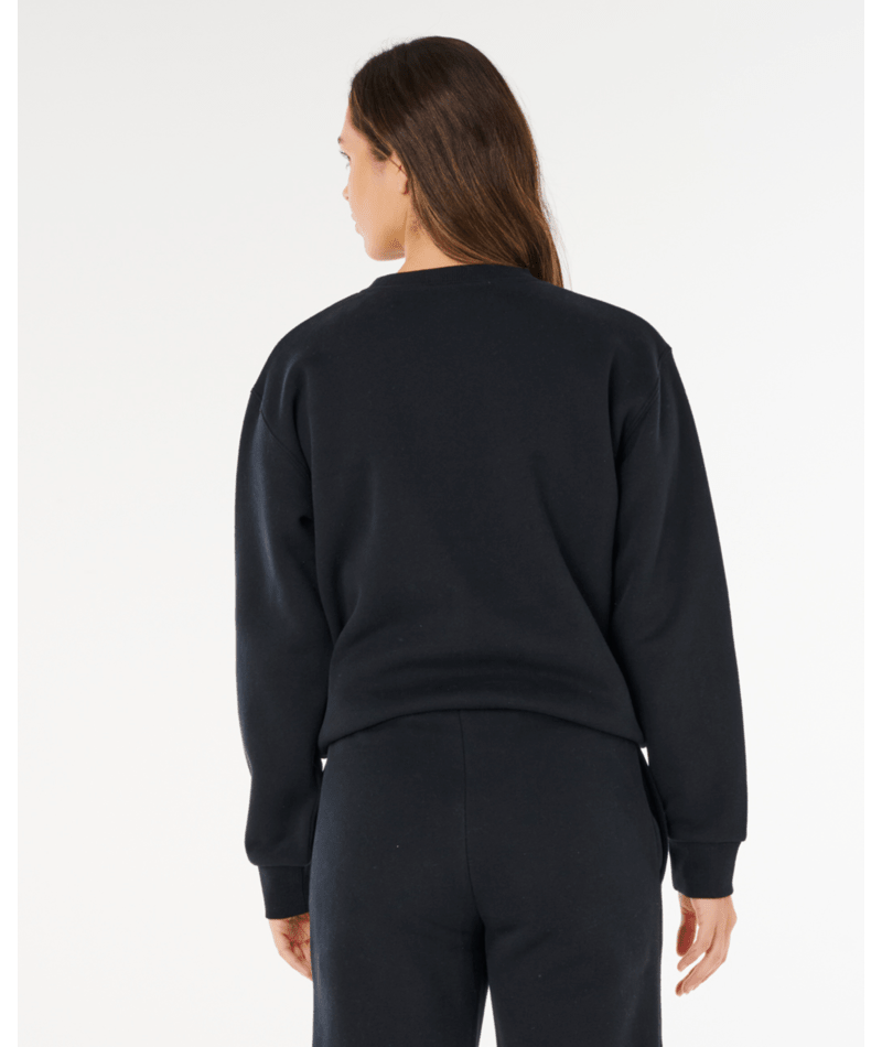 Rip Curl Surf Staple Relaxed Crew in BLACK