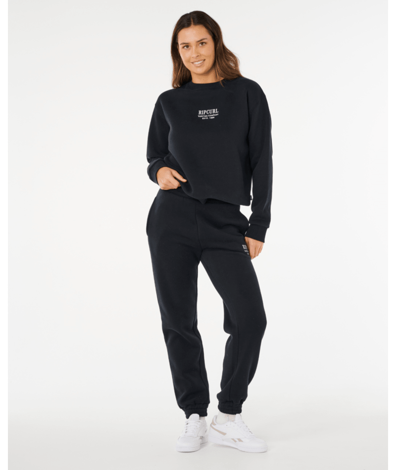 Rip Curl Surf Staple Relaxed Crew in BLACK