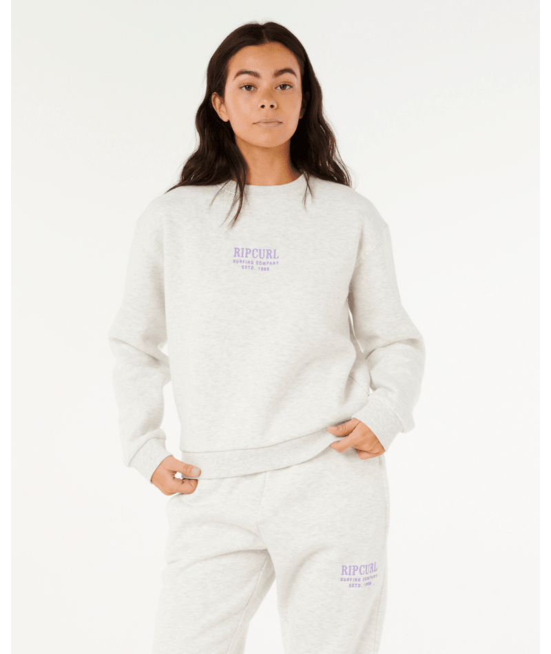 Rip Curl Surf Staple Relaxed Crew in SPORTS MARLE