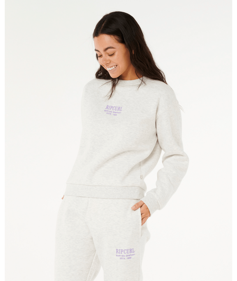 Rip Curl Surf Staple Relaxed Crew in SPORTS MARLE
