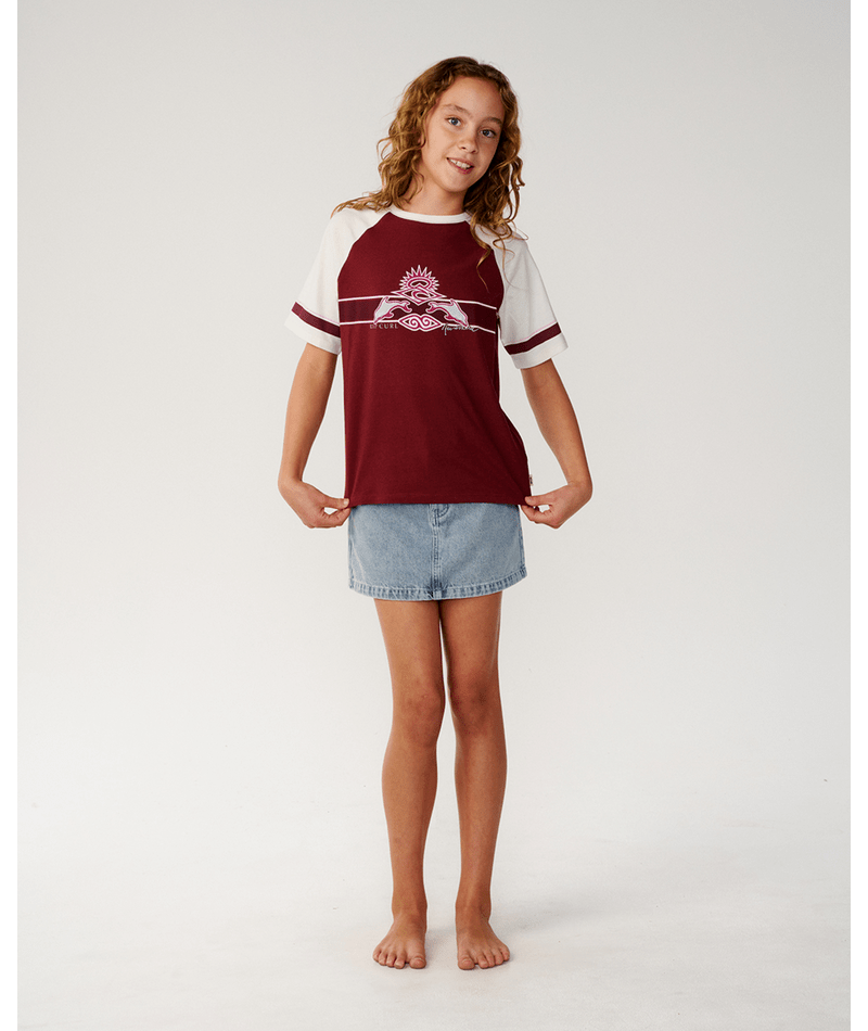 Rip Curl Dolphin Archive Relaxed Tee in DARK PlUM