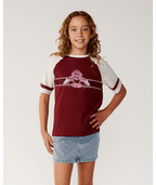 Rip Curl Dolphin Archive Relaxed Tee in DARK PlUM