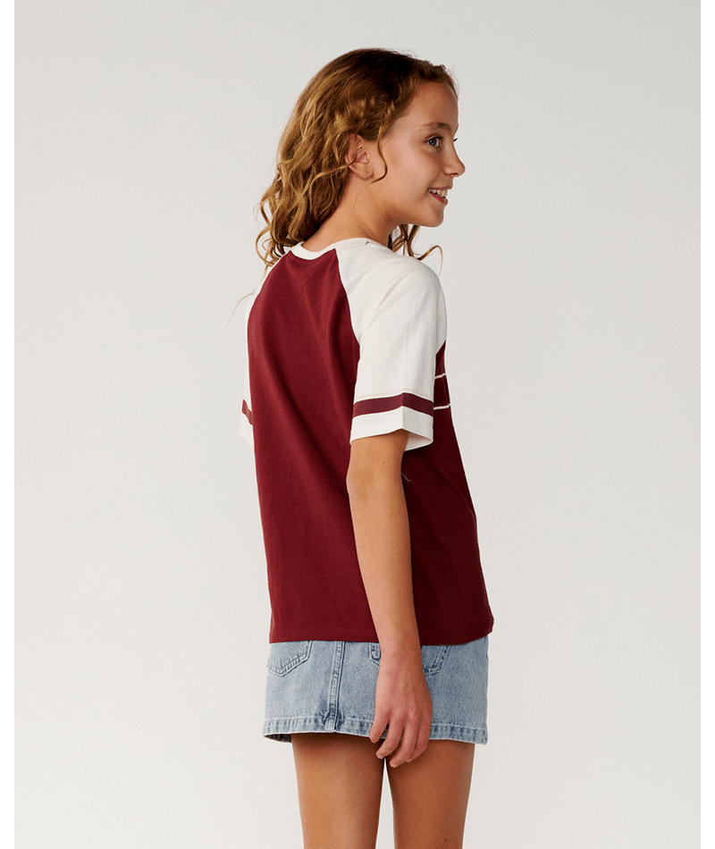 Rip Curl Dolphin Archive Relaxed Tee in DARK PlUM