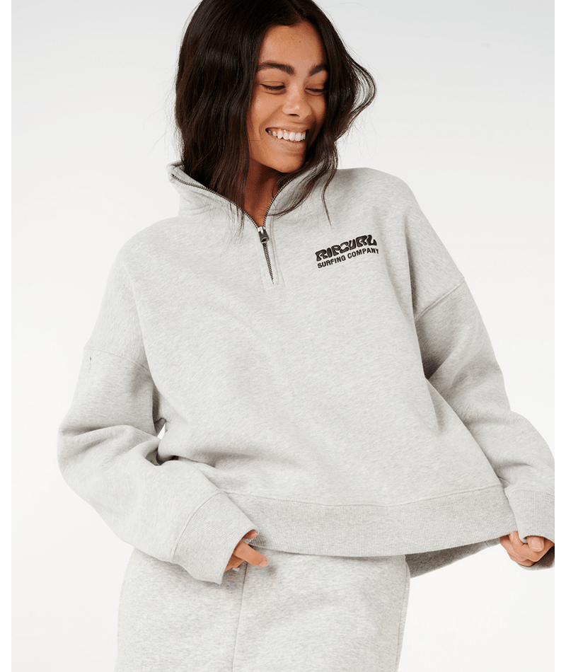 Rip Curl Surf Puff 1/4 Zip in GREY MARLE