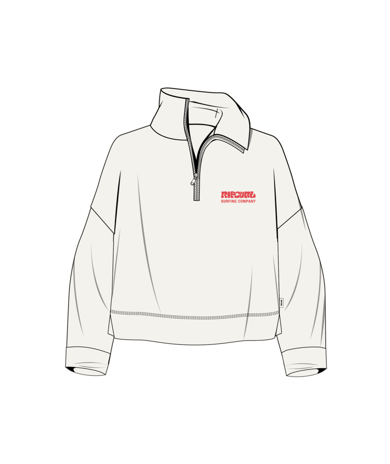 Rip Curl Surf Puff 1/4 Zip in CAYENNE