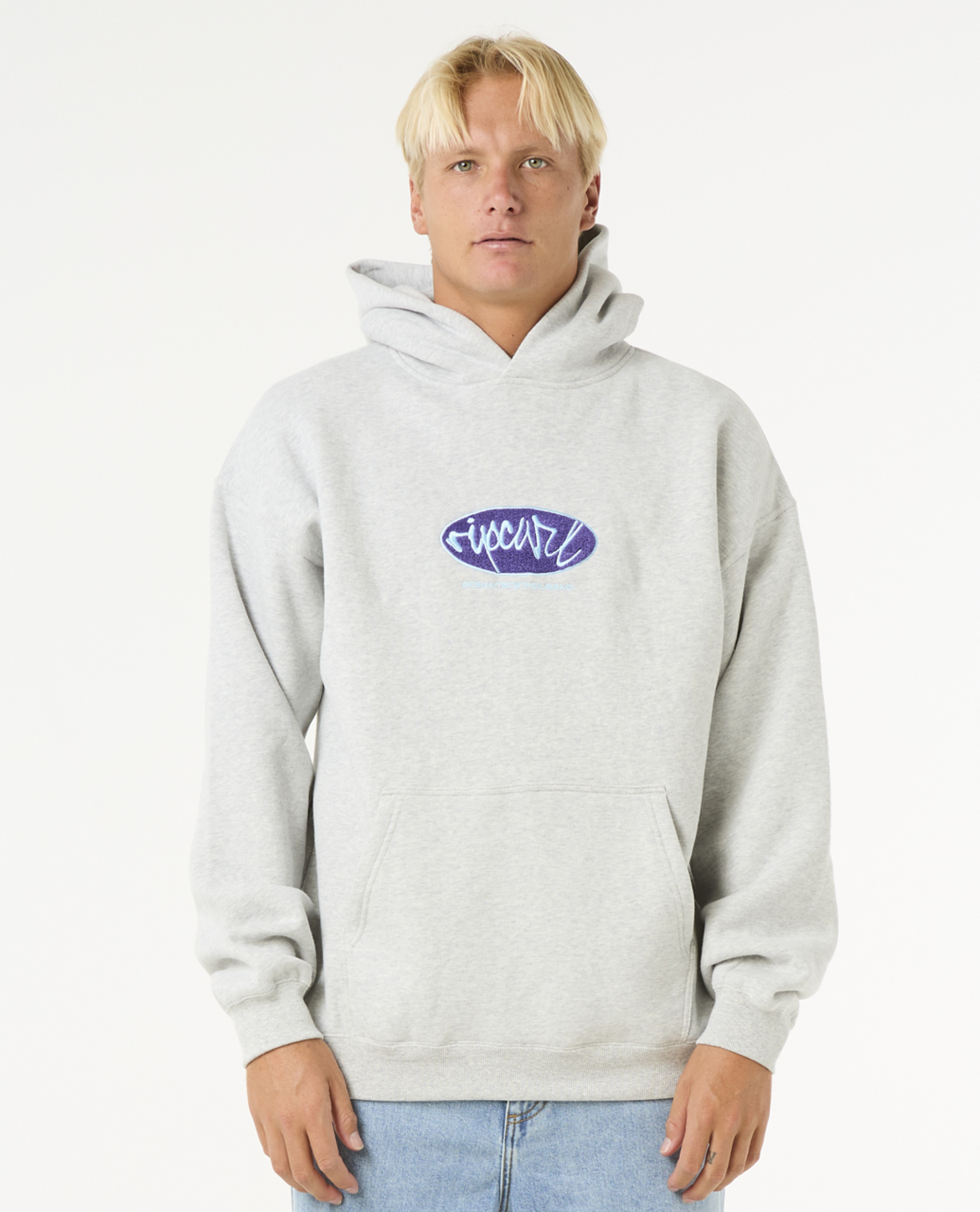 Rip Curl Rip Script Hood in LIGHT GREY MARLE