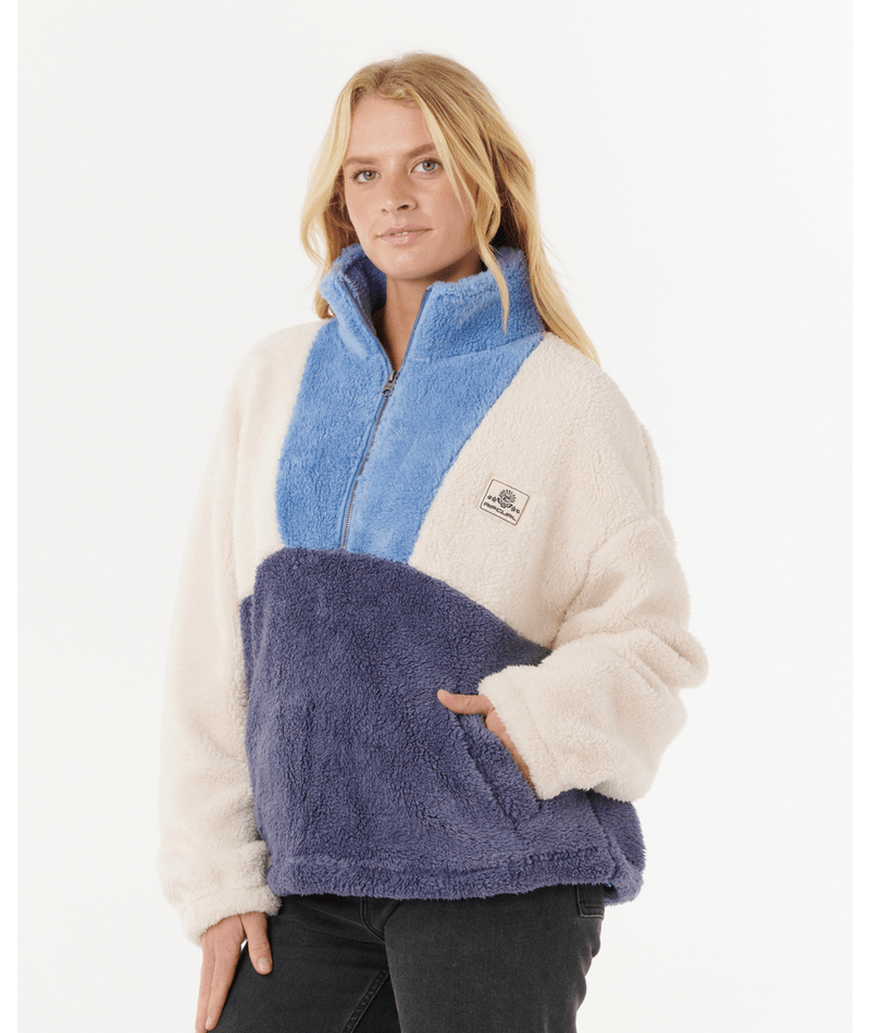 Rip Curl Block Party Polar Fleece in BLUE