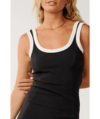 Rip Curl Retro Swell Mini Dress in WASHED BLACK