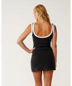 Rip Curl Retro Swell Mini Dress in WASHED BLACK