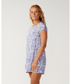 Rip Curl Party Wave Shift Dress in WHITE/BLUE
