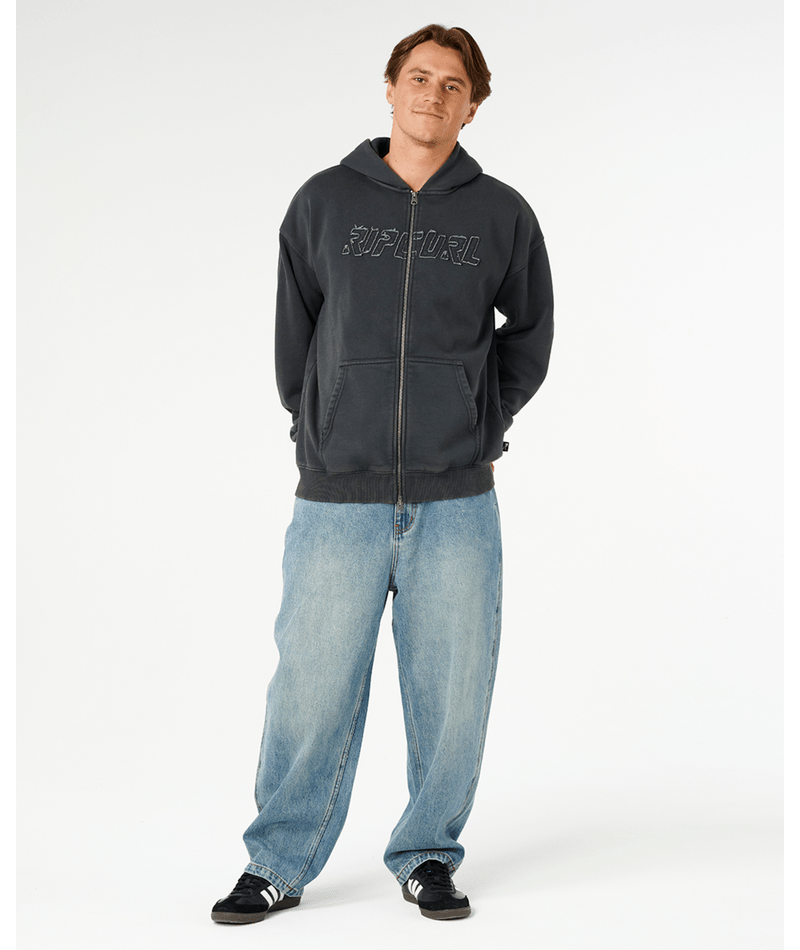 Rip Curl Liquid Trips Zip Thru Hood in WASHED BLACK
