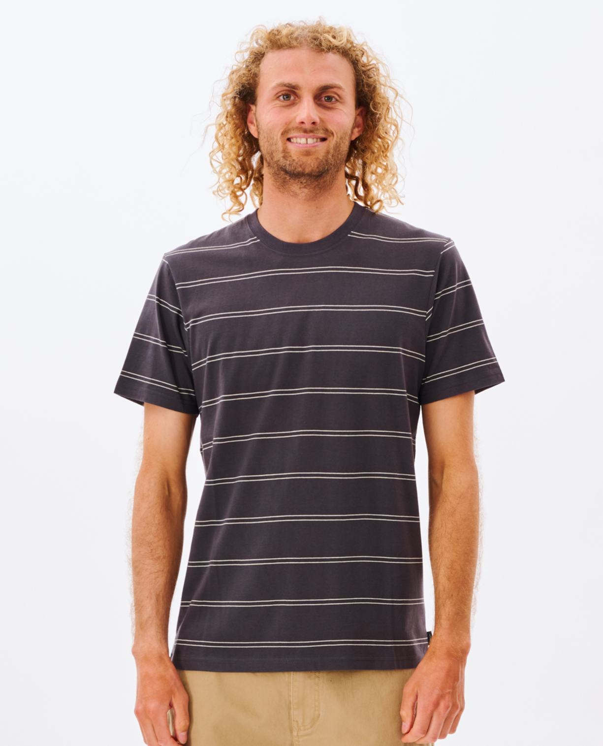 Rip Curl Plain Stripe Tee in WASHED BLACK