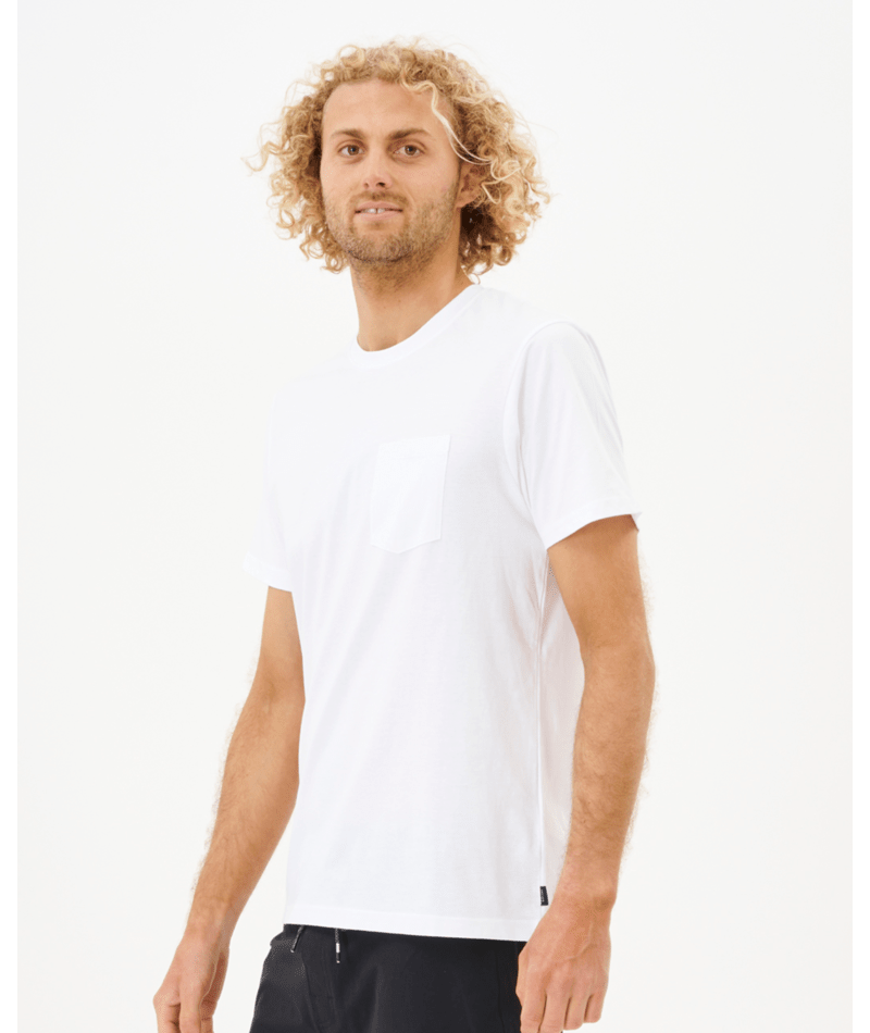 Rip Curl Plain Pocket Tee in WHITE