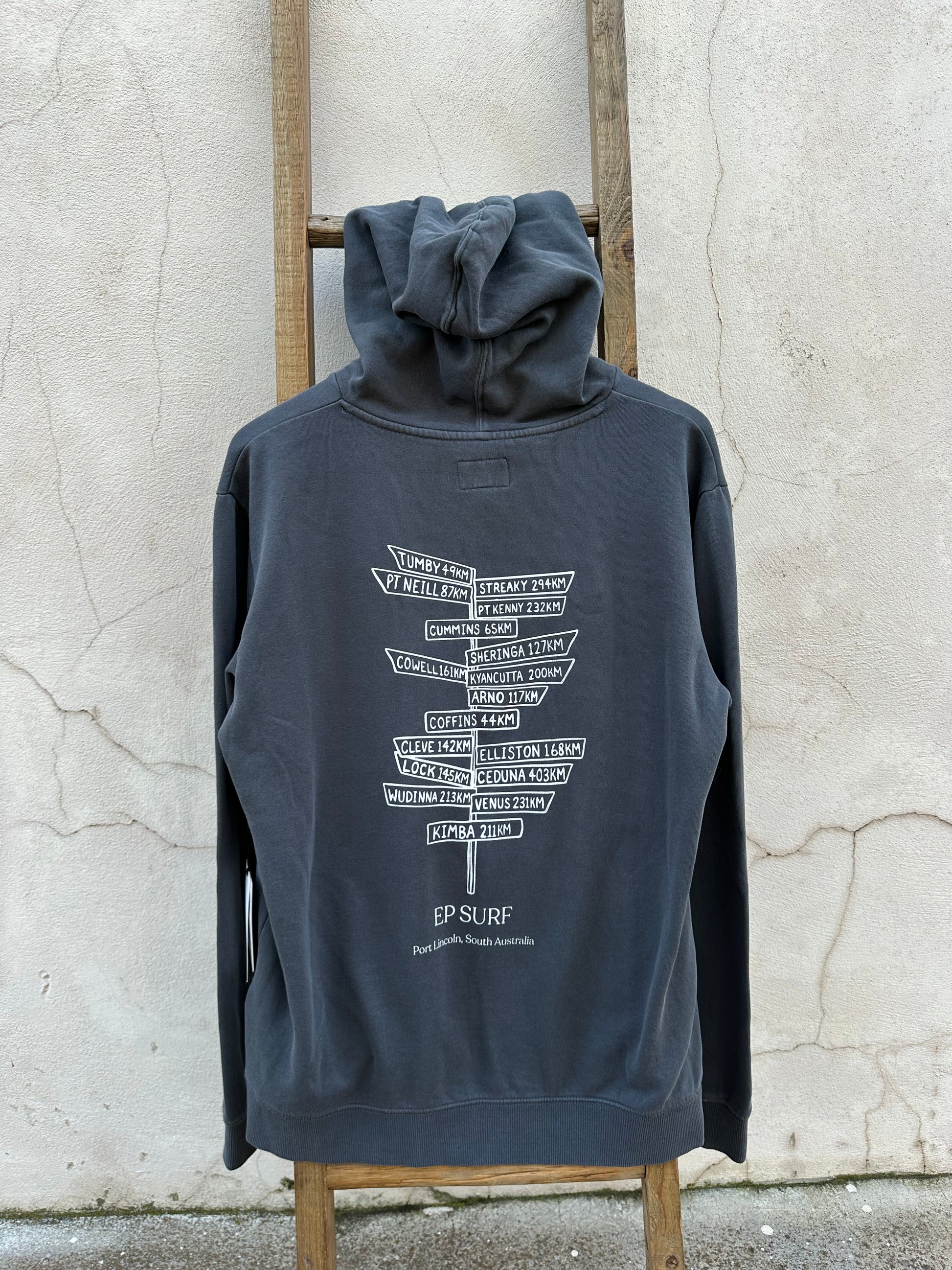 EP SURF Mens Signs Hoody Washed Black