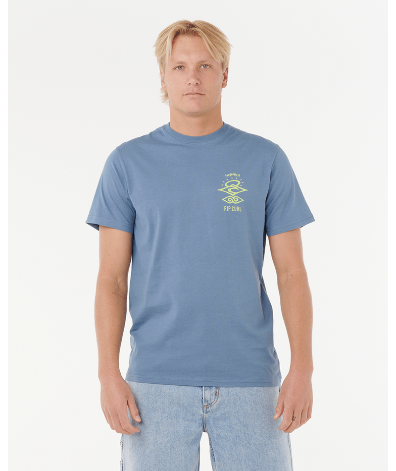 Rip Curl Search Icon Tee in BLUEFIN
