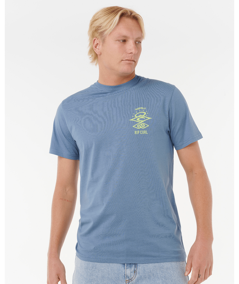 Rip Curl Search Icon Tee in BLUEFIN