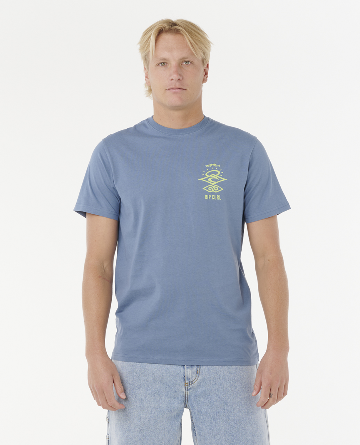Rip Curl Search Icon Tee in BLUEFIN