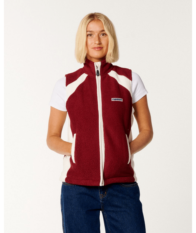 Rip Curl Nova Polar Vest in Dark Plum