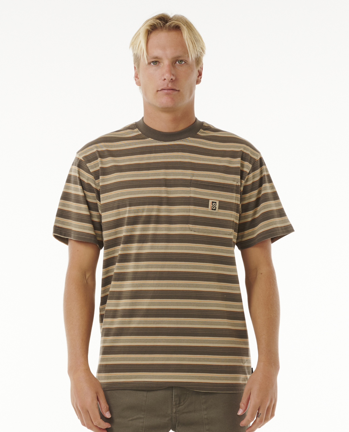 Rip Curl Search Stripe Tee in DEEP ROCK